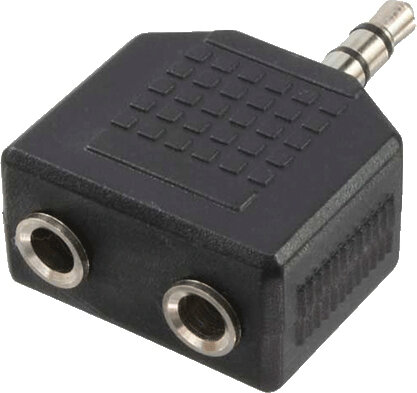 CA1002 Adapter : 3,5 mm minijack M naar 2 x 3,5 mm minijack F (zwart)