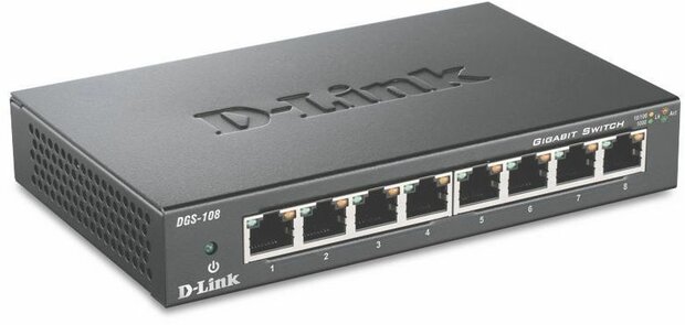 DGS-108/E 8 poorten Gigabit Metal Housing Desktop Switch