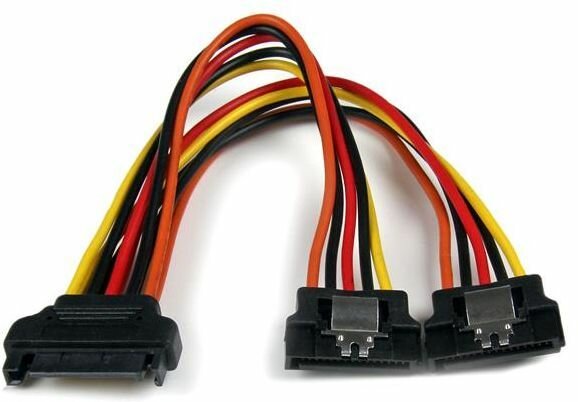 Latching SATA voedings Y splitterkabel M/F (15 cm)