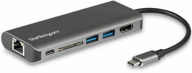 USB-C Multiport Adapter : SD card reader + 4K HDMI, GBLAN en 2 x USB 3.0