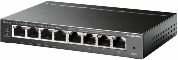 TL-SG108PE Gigabit Easy smart switch (8 poorten, PoE)