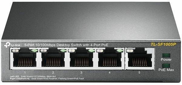 TL-SF1005P Switch (unmanaged, 5 x 10/100, 4 PoE, 58 Watt)