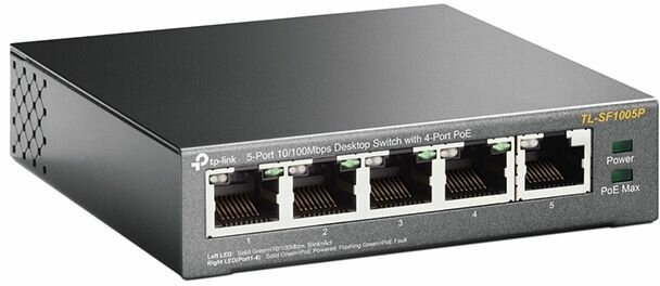 TL-SF1005P Switch (unmanaged, 5 x 10/100, 4 PoE, 58 Watt)