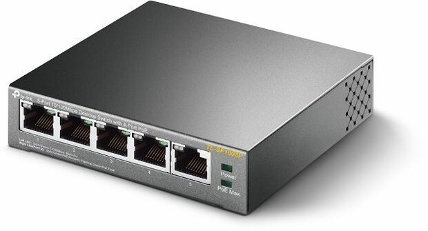 TL-SF1005P Switch (unmanaged, 5 x 10/100, 4 PoE, 58 Watt)