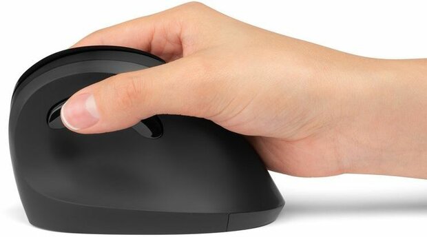 Pro Fit Ergo Vertical Wireless Mouse (6 knoppen, zwart)