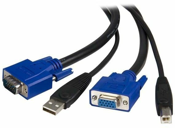 USB + VGA 2-in-1 KVM switch kabel (1,8 meter, zwart)