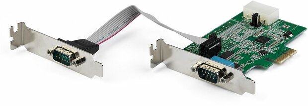 PEX2S953LP 2 Poort RS232 Serial Adapter Card (16950 UART, PCIe Card, PCIe low profile, 2 x RS-232)