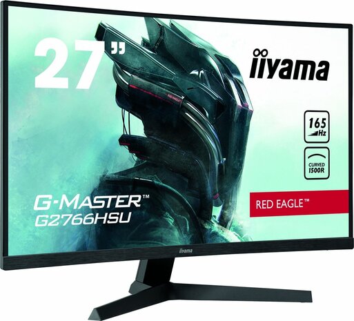 G-MASTER Red Eagle G2766HSU-B1 LED 27&quot;, curved, 1920 x 1080 Full HD 165 Hz, VA, 3000:1, 1 ms, 2 x HDMI, DisplayPort, speakers, mat zwart