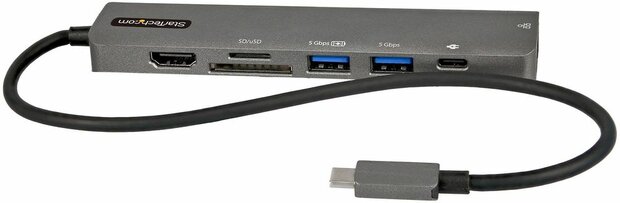 DKT30CHSDPD1 USB-C Multiport Adapter (USB-C naar 4K HDMI 2.0, 100 Watt Power Delivery Pass-through, SD/MicroSD, 2-poort USB 3.0 Hub, GBLAN)