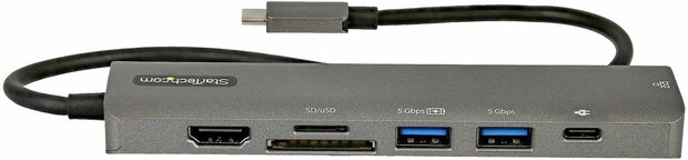 DKT30CHSDPD1 USB-C Multiport Adapter (USB-C naar 4K HDMI 2.0, 100 Watt Power Delivery Pass-through, SD/MicroSD, 2-poort USB 3.0 Hub, GBLAN)