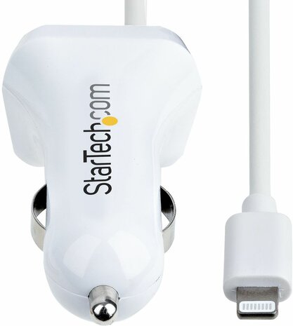 USBLT2PCARW2 Lightning Car Charger (incl. Lightningkabel 1 meter, 12 Watt, wit, 2-poorten USB)