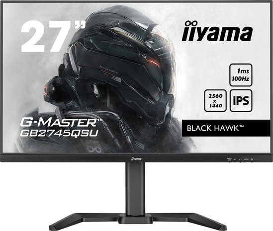 G-MASTER Black Hawk GB2745QSU-B1 LED 27&quot;, 2560 x 1440 QHD, 100 Hz, IPS, 1300:1, 1 ms, HDMI, DisplayPort, speakers, mat zwart