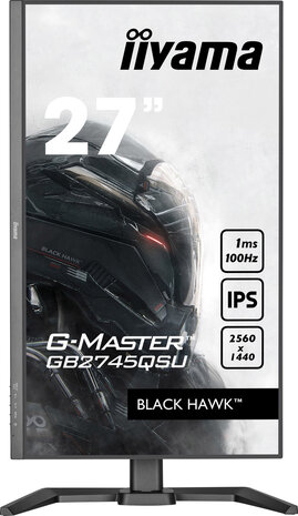 G-MASTER Black Hawk GB2745QSU-B1 LED 27&quot;, 2560 x 1440 QHD, 100 Hz, IPS, 1300:1, 1 ms, HDMI, DisplayPort, speakers, mat zwart