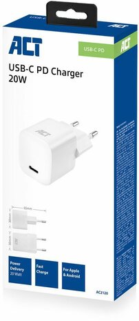 USB-C PD Charger 20 Watt (wit)