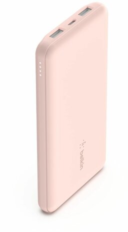 Boost Charge Power Bank (10.000 mAh, 18 Watt, 3 output connectors, 2 x USB, USB-C, roze goud)