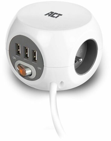 AC2430 Power block 3 USB charging ports (1,5 m kabel, wit)