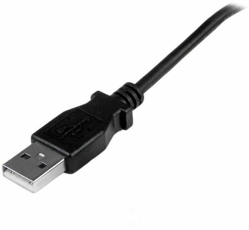 Micro USB-kabel A naar hoek micro B (2 meter, zwart)