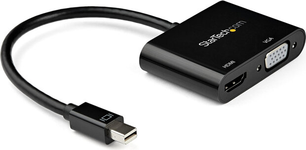 MDP2VGAHD20 Mini DisplayPort naar HDMI &amp; VGA Adapter (4K, 60 Hz, 4K support, zwart)