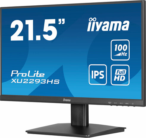 ProLite XU2293HS-B6 LED 22&quot;, 1920 x 1080 Full HD, 100 Hz, IPS, 1000:1, 1 ms, HDMI, DisplayPort, speakers, mat zwart