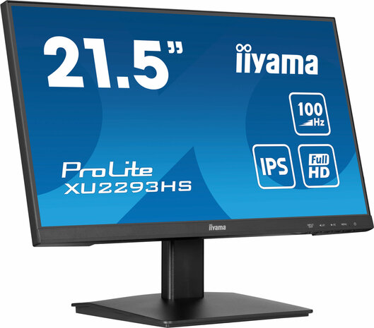 ProLite XU2293HS-B6 LED 22&quot;, 1920 x 1080 Full HD, 100 Hz, IPS, 1000:1, 1 ms, HDMI, DisplayPort, speakers, mat zwart