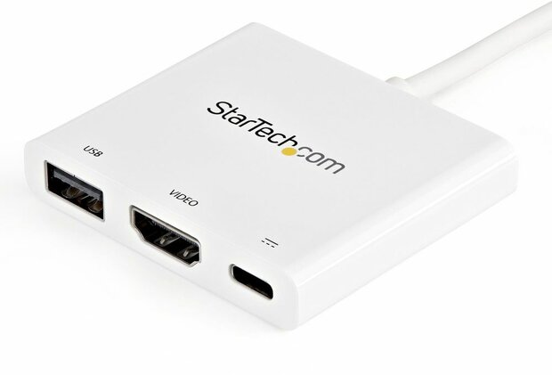 USB-C naar 4K HDMI Multifunction Adapter (USB-A poort, USB Type-C naar HDMI, wit)