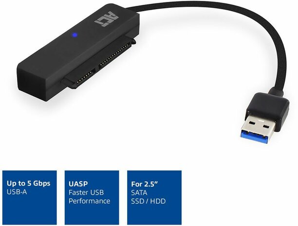 AC1510 Interface adapter (2,5&quot;, SATA, USB 3.2 Gen 1, zwart)