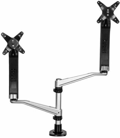 Dual Monitor Arm One-Touch Height Adjustment (voor schermen tot 30&quot;, zwart/zilver)