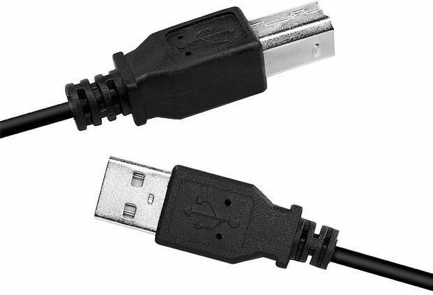 USB 2.0 kabel : A M naar B M (3 meter, zwart)