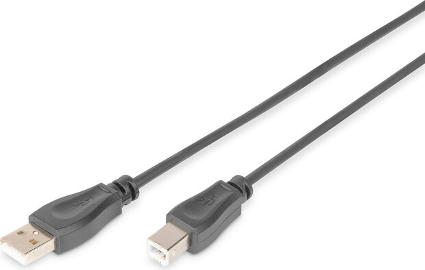 USB 2.0 kabel A-B M/M (5 meter, zwart)