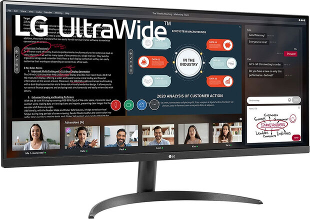 34WP500-B LED 34&quot;, 2560 x 1080 UWFHD, IPS, 1000:1, HDR10, 2 x HDMI