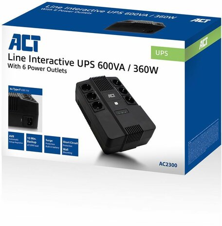 AC2300 UPS 600 VA (AC 240 Volt, 6 output connectors)