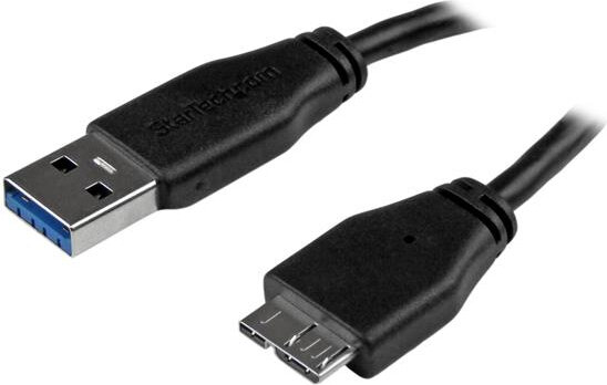 Slim SuperSpeed USB 3.0 A naar micro B kabel M/M (3 meter, zwart)