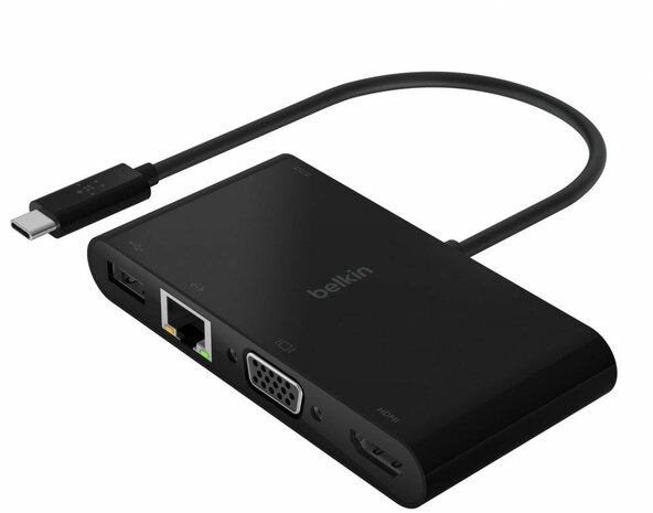 Multimedia + Charge Adapter - Docking station (USB-C, VGA, HDMI, GBLAN)