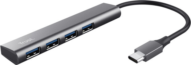 Halyx USB-C naar 4-poorts USB-A 3.2 Gen1-hub (aluminium, 4 USB-A-poorten, vanaf USB-C)