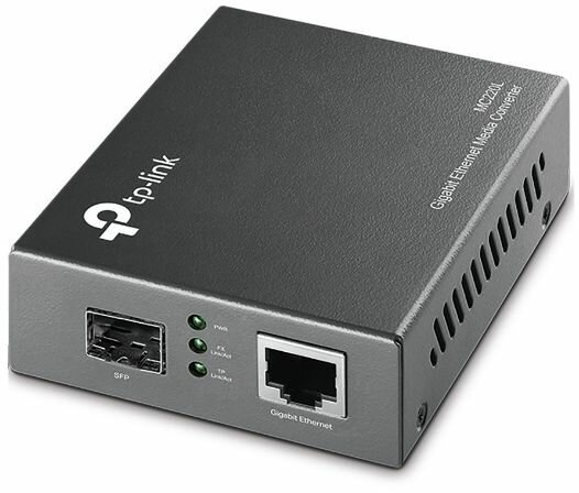 MC220L Media converter (1000Base-LX, 1000Base-SX, 1000Base-LH, RJ-45, SFP, mini-GBIC, extern, tot 10 km, 850 nm, 1310 nm)