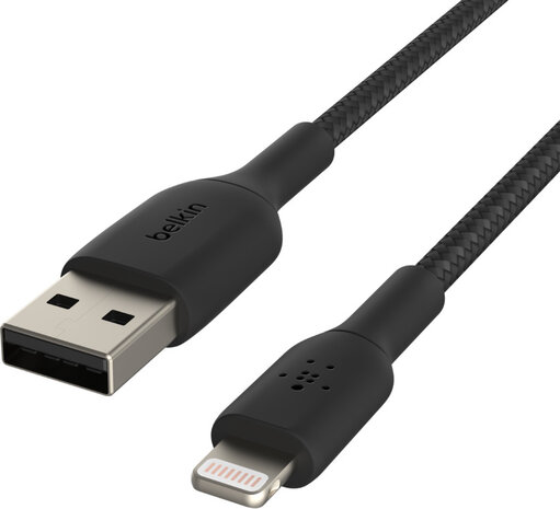 Boost Charge Lightningkabel : USB M naar Lightning M (1 meter, zwart)