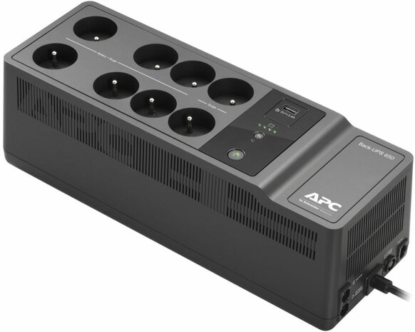 BE650G2-FR Back-UPS (AC 220/230 V, 400 Watt, 650 VA, USB, 8 output connectors, Belgium/France, zwart)