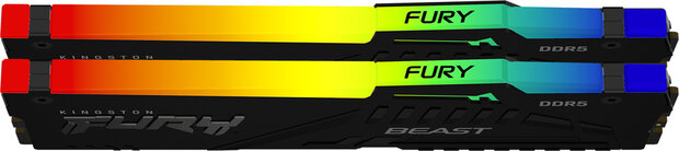 KF560C40BBAK2-64 Fury Beast RGB DDR5 kit 64 GB, DIMM 288-pin, 6000 MHz, PC5-48000, CL40, zwart (2 x 32 GB)