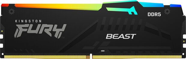 KF560C40BBAK2-64 Fury Beast RGB DDR5 kit 64 GB, DIMM 288-pin, 6000 MHz, PC5-48000, CL40, zwart (2 x 32 GB)