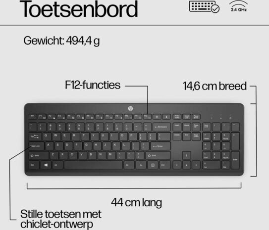 Wireless Keyboard 230 (zwart)