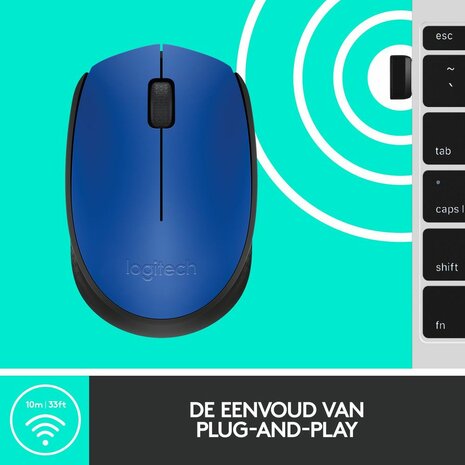 M171 Wireless Mouse (blauw)