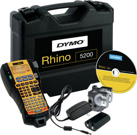 Rhino 5200 Hard Case Kit Labelmaker (monochrome, roll 1,9 cm)