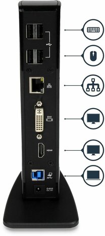 Universal Laptop USB 3.0 Docking Station (DVI, HDMI, audio, RJ45)