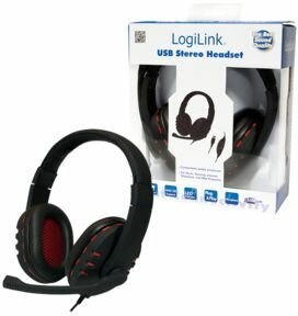 USB Stereo Headset (zwart/rood)