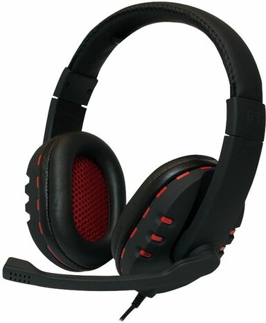 USB Stereo Headset (zwart/rood)