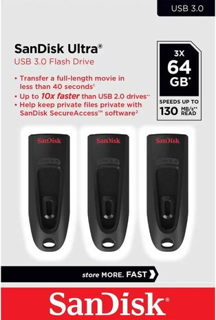 Ultra USB flash drive 64 GB (USB 3.0, 3-pack)