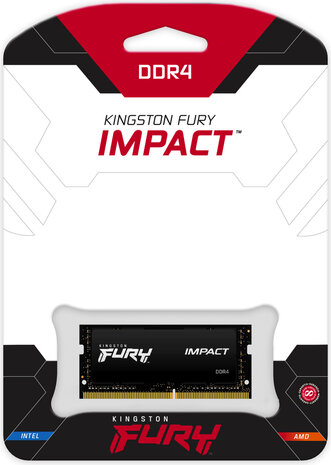 KF426S16IB/32 FURY Impact DDR4 32 GB, SO-DIMM 260-pin, 2666 MHz, PC4-21300, CL16, zwart