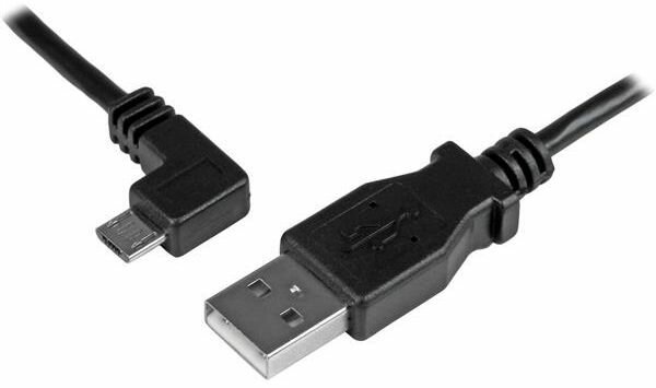 Micro-USB Charge-and-Sync Kabel (M/M, linkse hoek, 1 meter)