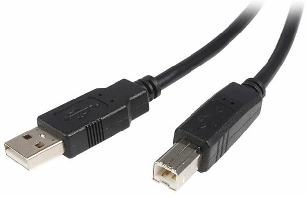 USB 2.0 kabel A naar B M/M (0,5 meter, zwart)