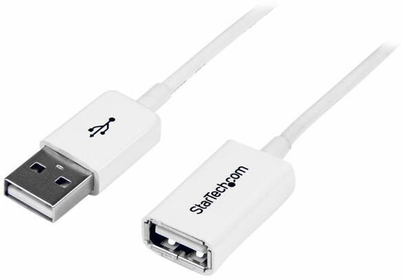 USB 2.0 verlengkabel A-A M/F (1 meter, wit)